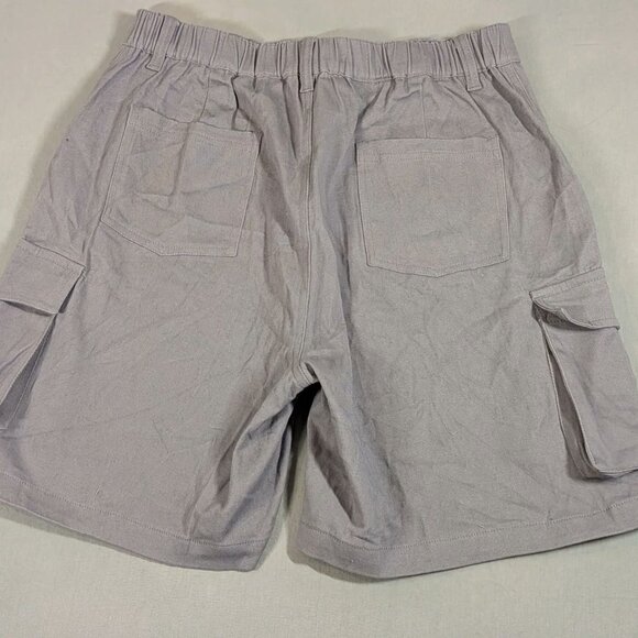 IVIR Shorts Womens Large Gray Stretch Cargo Pockets Elastic Waist - Picture 2 of 4